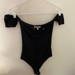 Black off the shoulder bodysuit
